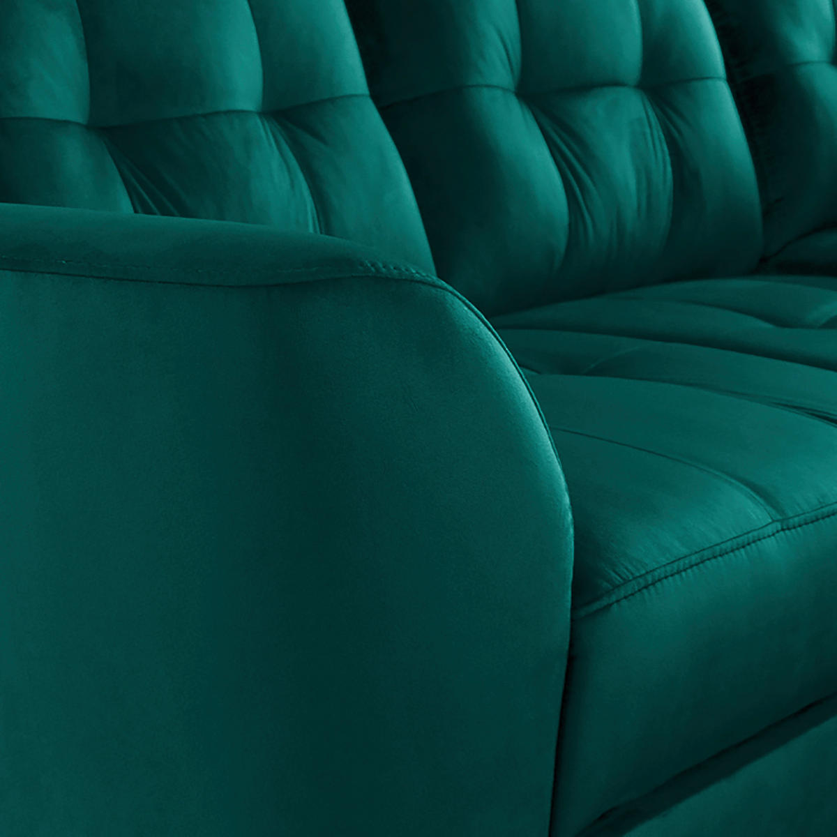 ECKSOFA Petrol Samt  - Buchefarben/Petrol, Design, Holz/Textil (236/190cm) - Livetastic