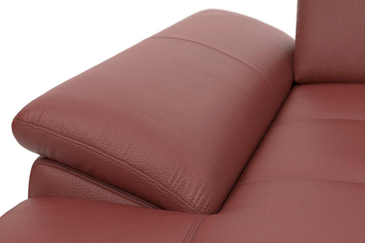SEDACÍ SOUPRAVA, kůže, červenohnědá - černá/červenohnědá, Basics, kov/textil (176/363/223cm) - Sit & More