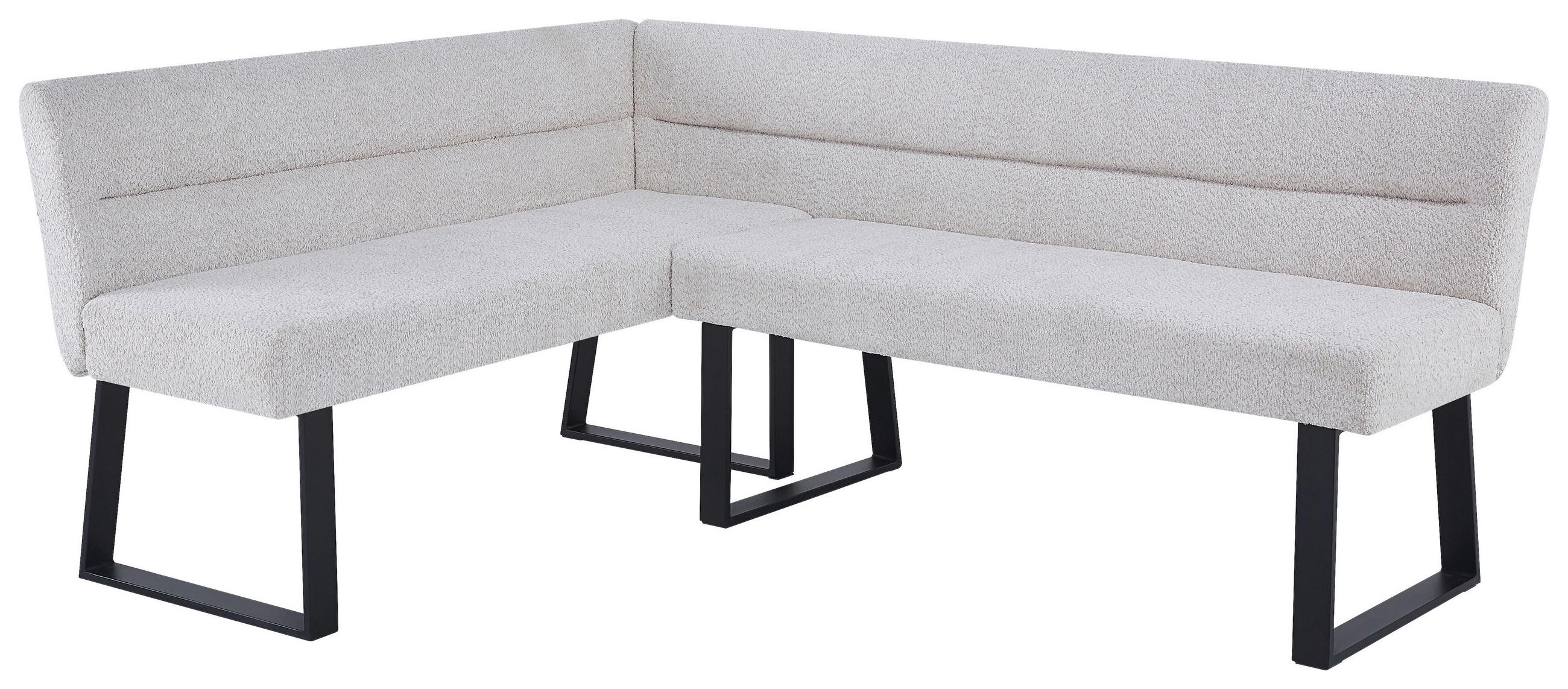 ECKBANK 150/190 cm  in Beige  - Beige/Schwarz, KONVENTIONELL, Textil/Metall (150/190cm) - MID.YOU
