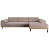 ECKSOFA Sandfarben Mikrofaser  - Sandfarben/Schwarz, KONVENTIONELL, Textil/Metall (244/157cm) - Cotta