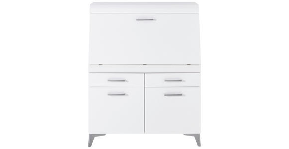 SEKRETÄR Kabeldurchlass, Stauraum - Schwarz/Alufarben, LIFESTYLE, Holzwerkstoff/Kunststoff (98/124/42cm) - Carryhome
