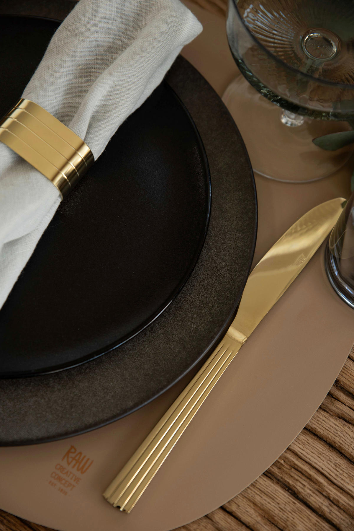 SERVIETTENRING    - Goldfarben, Basics, Metall - Aida