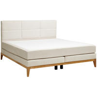 BOXSPRINGBETT 180/200 cm,  in Beige, Matratzen, H2 = mittel  - Eichefarben/Beige, KONVENTIONELL, Holz/Textil (180/200cm) - Boxxx