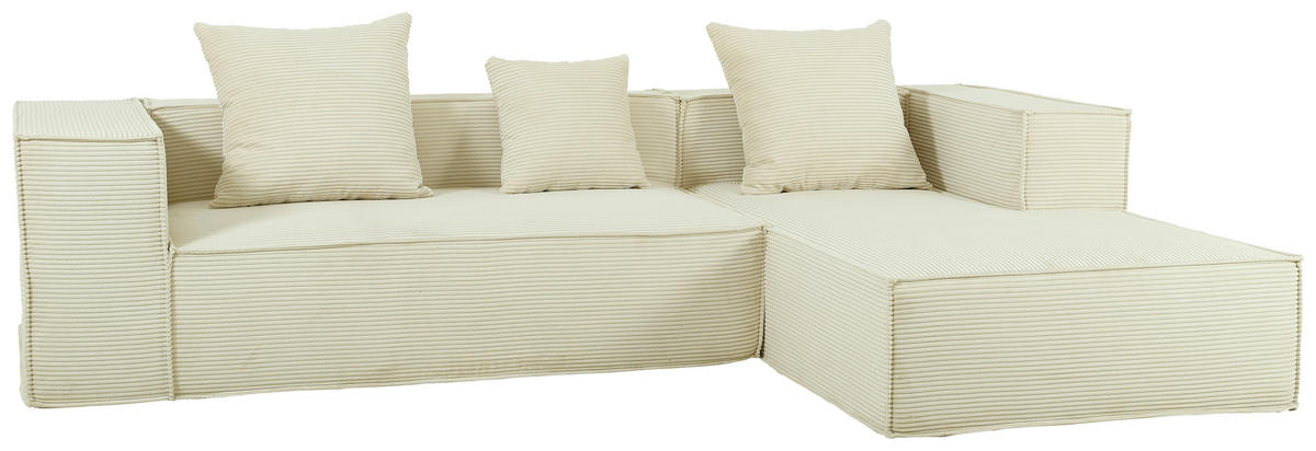 ECKSOFA in Cord Beige   - Beige, Design, Textil (270/60/100cm) - P & B