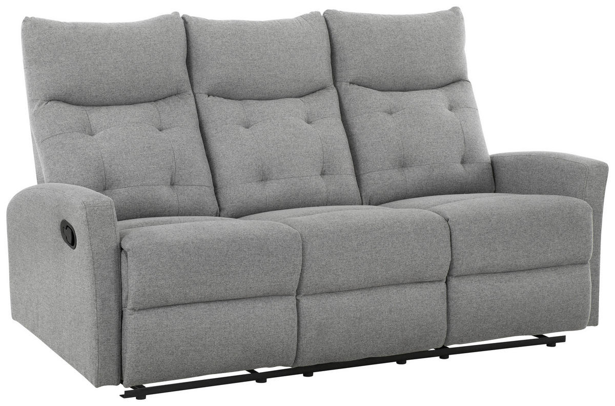 SITZGARNITUR Mikrofaser Grau  - Schwarz/Grau, Design, Textil/Metall - Livetastic