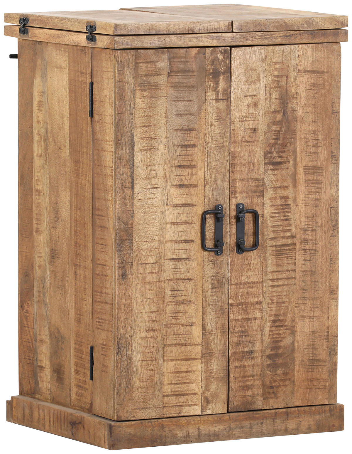 BAR Mangoholz massiv Schwarz, Naturfarben  - Schwarz/Naturfarben, LIFESTYLE, Holz/Metall (60/94/52cm) - Landscape
