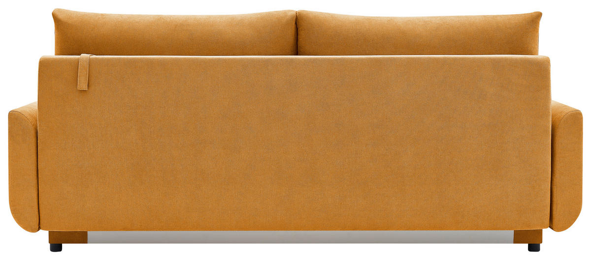 SCHLAFSOFA DUO Mikrofaser Gelb  inkl. Rückenkissen, Bettkasten, Schlaffunktion, Rücken echt  - Gelb/Naturfarben, Design, Textil (218/90/110cm) - P & B