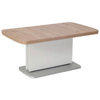 COUCHTISCH Holzwerkstoff 110-180/63/53-72 cm  - Weiss/Edelstahlfarben, Konventionell, Holzwerkstoff (110-180/63/53-72cm) - Venda
