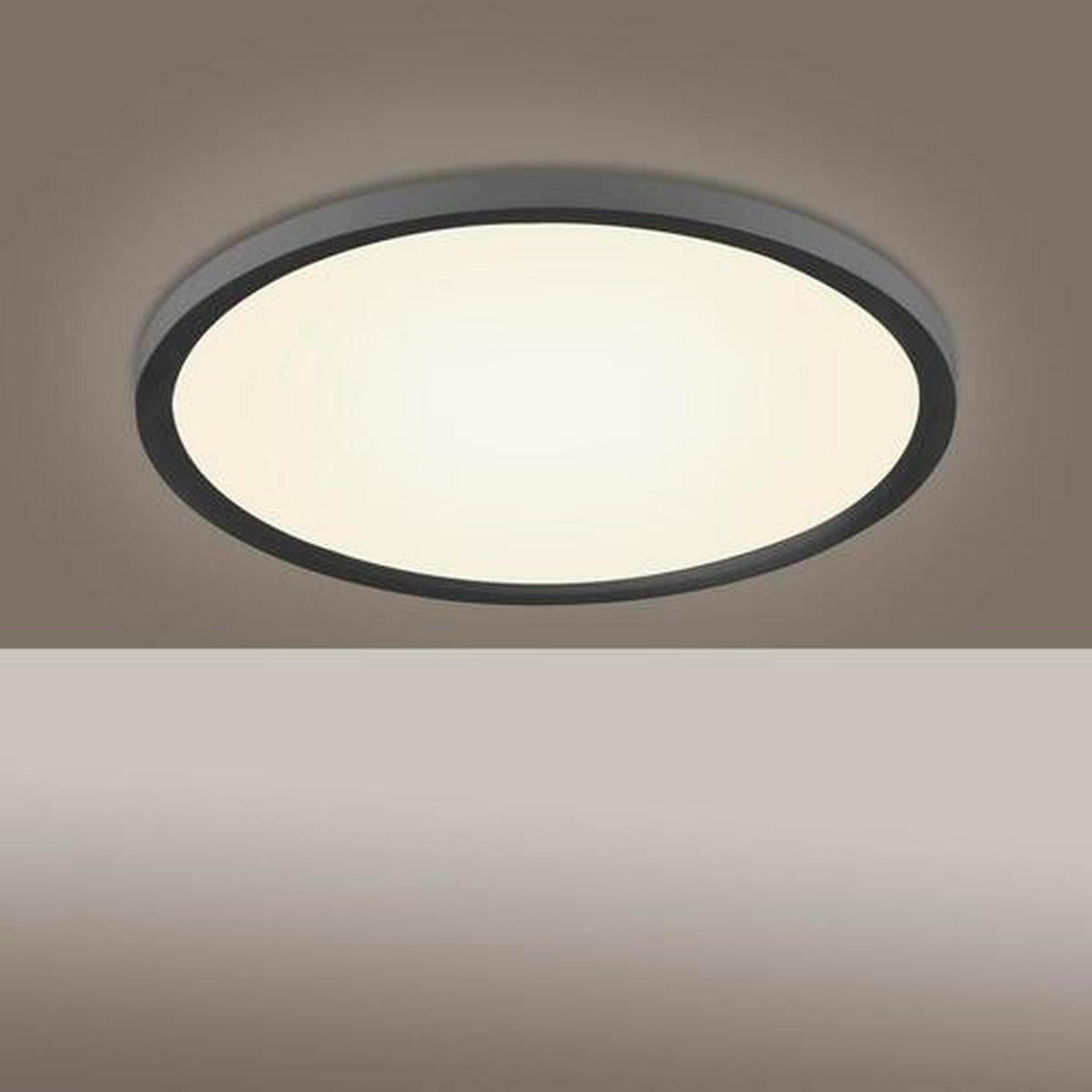 LED-Deckenleuchte 40/40/4,5 cm   - Schwarz, Basics, Kunststoff/Metall (40/40/4,5cm)