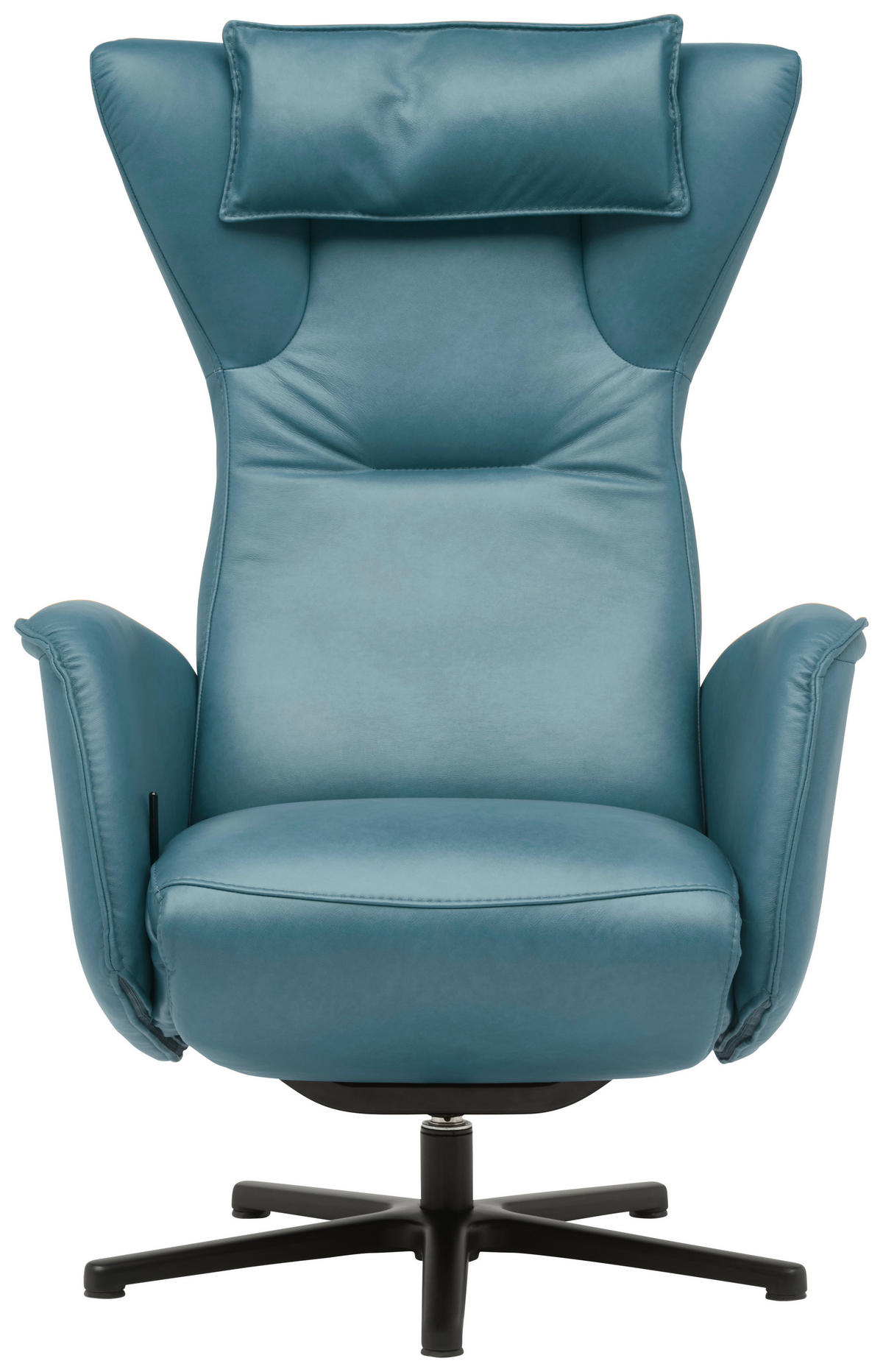RELAXSESSEL Leder Blau  - Blau/Schwarz, Design, Leder/Metall (75/106/86cm) - Valdera