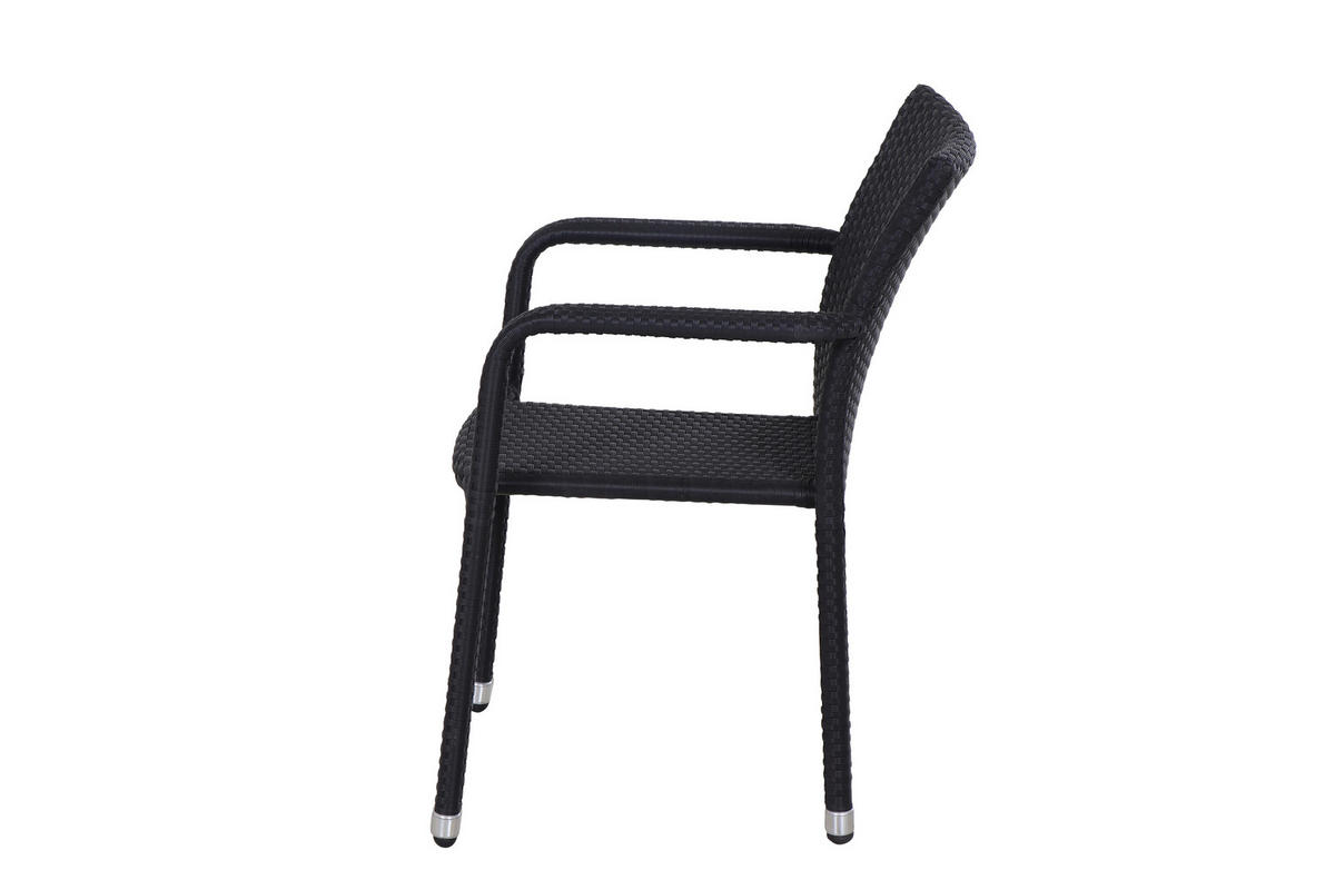 GARTENSESSEL-SET Metall, Kunststoff Schwarz  - Schwarz, MODERN, Kunststoff/Metall (56/83/60cm) - Gardenson