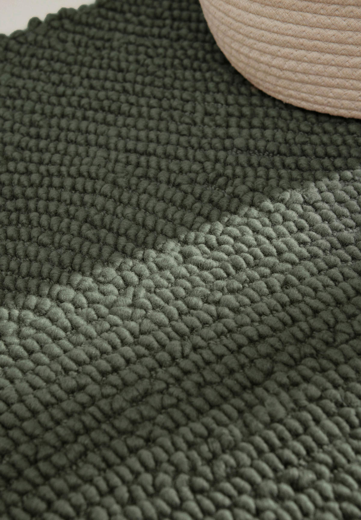 WOLLTEPPICH 200 cm Calmio Dunkelgrün rund  - Dunkelgrün, Basics, Textil (200cm) - Hanse Home