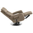 RELAXSESSEL in Leder Greige  - Edelstahlfarben/Greige, Design, Leder/Metall (78/112/85cm) - Cantus