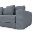 ECKSOFA in Cord Grau  182/302 cm  - Schwarz/Grau, MODERN, Kunststoff/Textil (182/302cm) - Carryhome