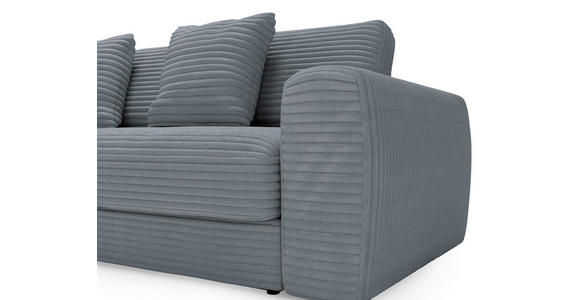 ECKSOFA in Cord Grau  182/302 cm  - Schwarz/Grau, MODERN, Kunststoff/Textil (182/302cm) - Carryhome