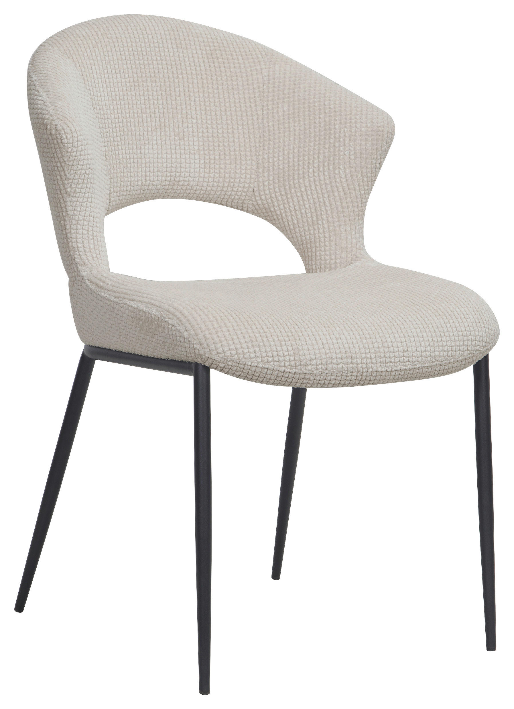 STUHL   Webstoff  Beige  - Beige/Schwarz, Design, Textil/Metall (56,5/83,5/63,5cm) - Stylife