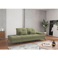 RÉCAMIERE in Flachgewebe Hellgrün  - Schwarz/Hellgrün, KONVENTIONELL, Textil/Metall (231/90/122cm) - Sit & More