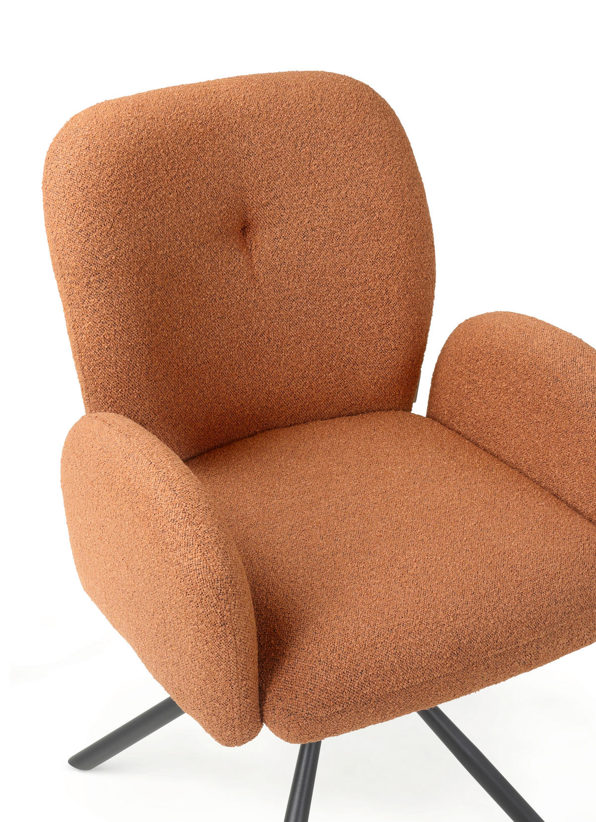ARMLEHNSTUHL  in Stahl Webstoff, Bouclé  - Rostfarben/Schwarz, Basics, Textil/Metall (63/87/63,5cm) - Tom Tailor