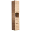 HOCHSCHRANK 30/168/33 cm  - Chromfarben/Eichefarben, LIFESTYLE, Holzwerkstoff/Metall (30/168/33cm) - Sadena