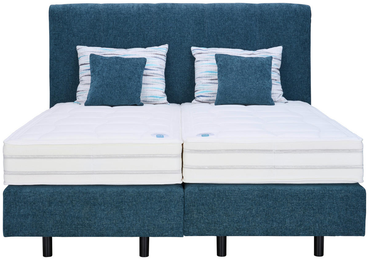 POSTELJA BOXSPRING 180 cm   x 200 cm  , tekstil modrosiva  - črna/modrosiva, Konvencionalno, umetna masa/tekstil (180/200cm) - Beldomo - Sleep