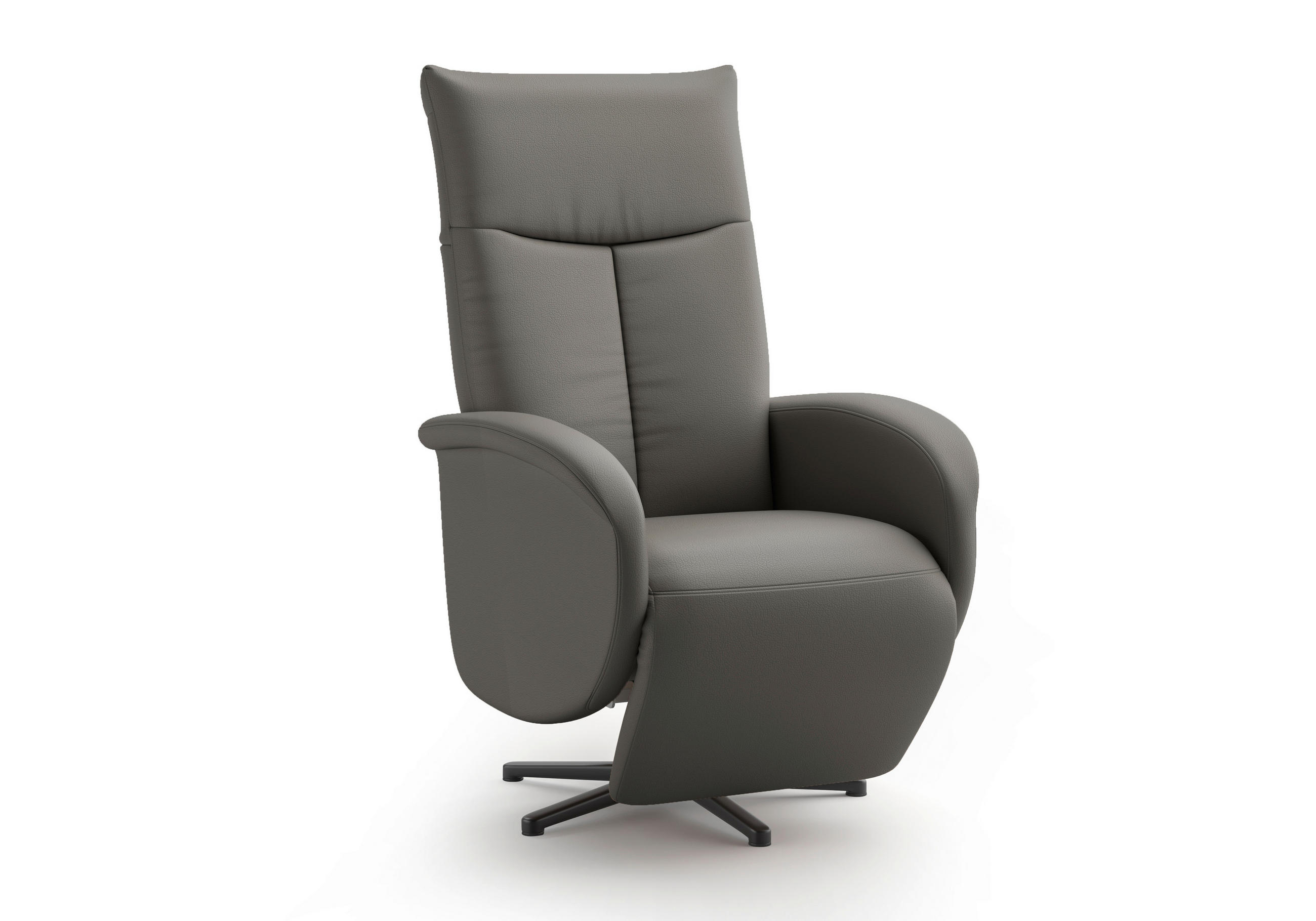 DREHSTUHL Anthrazit  - Anthrazit/Schwarz, MODERN, Leder/Metall (75/112/82cm) - Sit & More