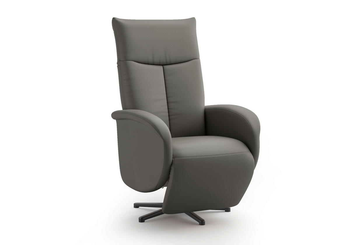 DREHSTUHL Anthrazit  - Anthrazit/Schwarz, MODERN, Leder/Metall (75/112/82cm) - Sit & More