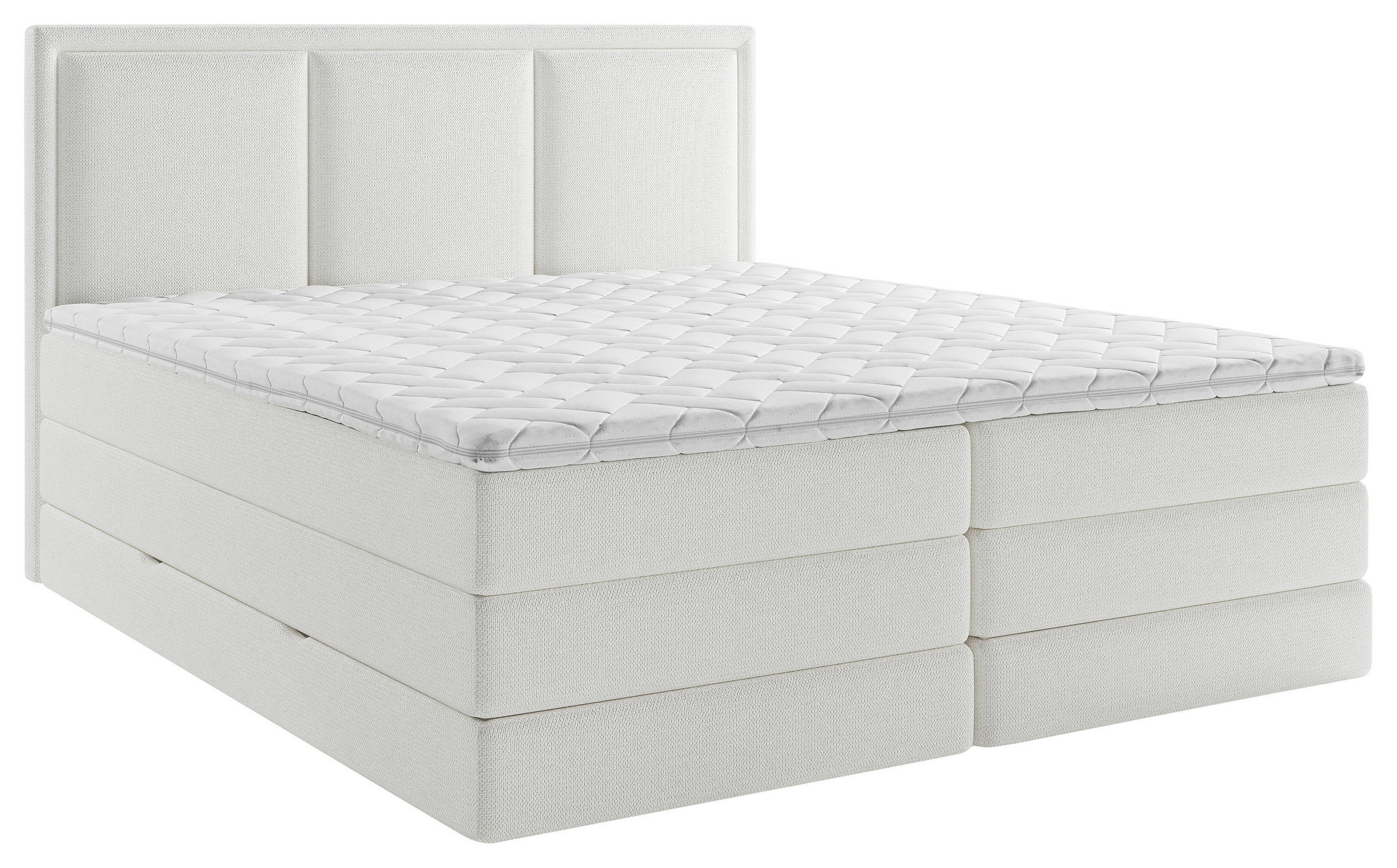 BOXSPRINGBETT 200/200 cm  in Weiß  - Weiß, Design, Holzwerkstoff/Kunststoff (200/200cm) - MID.YOU