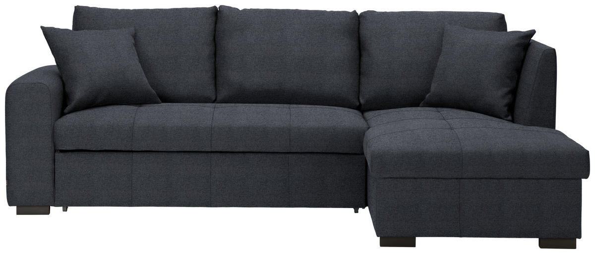 ECKSOFA inkl.Funktionen Dunkelgrau Webstoff  - Dunkelgrau/Schwarz, Design, Kunststoff/Textil (238/158cm) - Xora