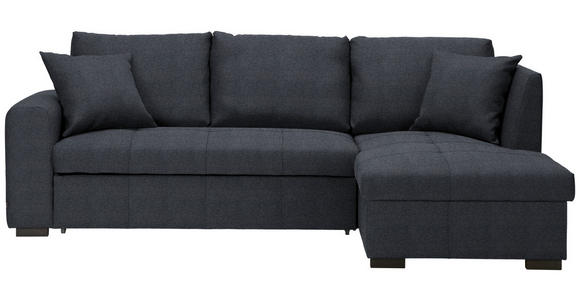 ECKSOFA in Webstoff Dunkelgrau 238/158 cm - Dunkelgrau/Schwarz, Design, Kunststoff/Textil (238/158cm) - Xora