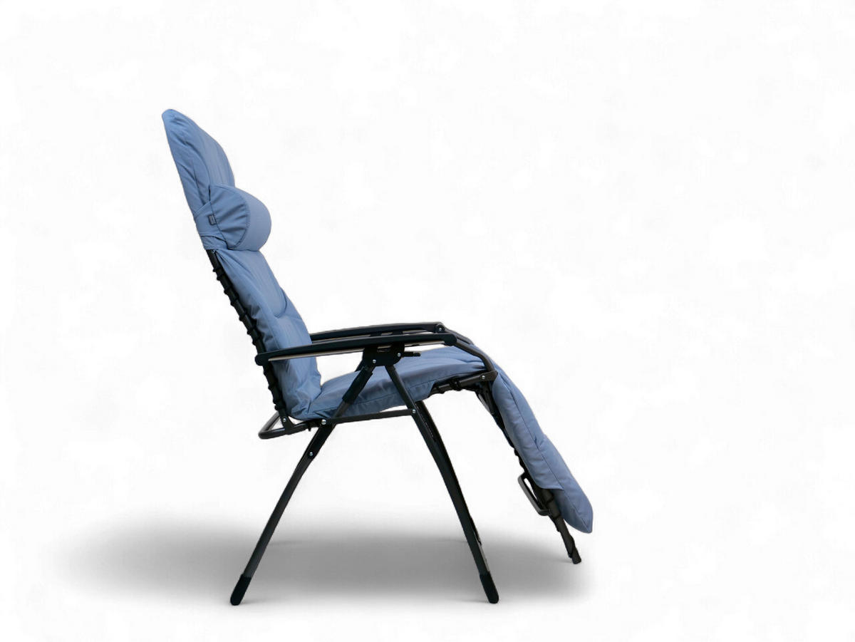 GARTEN-RELAXSESSEL 67/130/70 cm  - Blau/Anthrazit, Basics, Kunststoff/Textil (67/130/70cm)