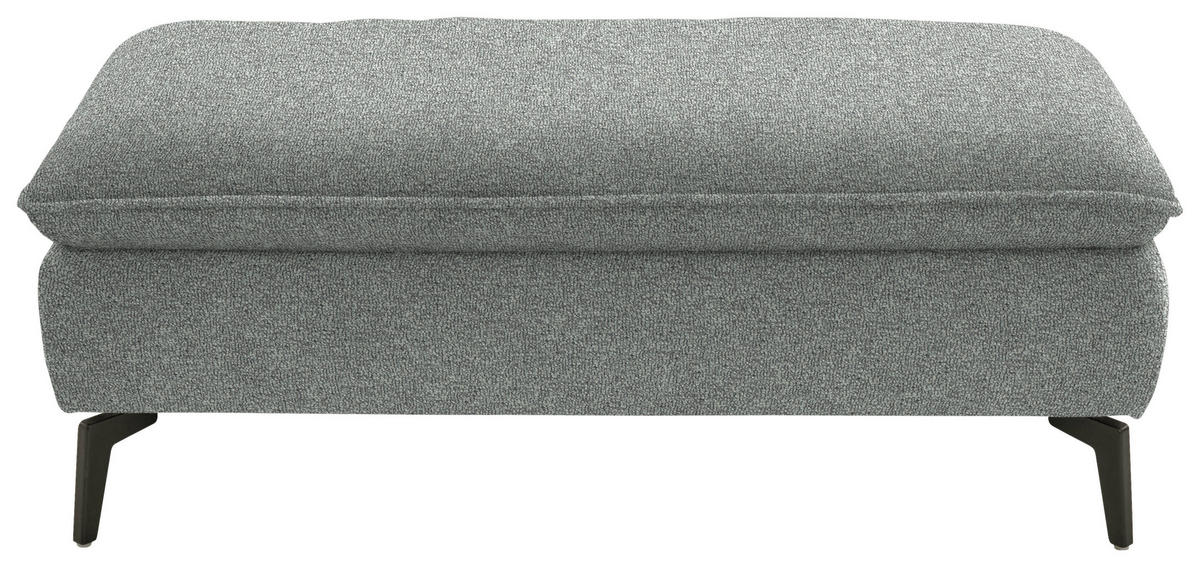 HOCKER in Textil Grau  - Schwarz/Grau, Design, Textil/Metall (130/46/65cm) - Valdera