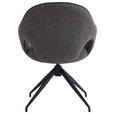 ARMLEHNSTUHL  Sitzfläche 360° drehbar, automatische Rückholfunktion Leinenoptik  Anthrazit, Schwarz  - Anthrazit/Schwarz, Design, Textil/Metall (62/85/64cm) - Novel
