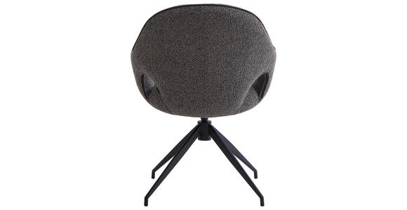 ARMLEHNSTUHL  Sitzfläche 360° drehbar, automatische Rückholfunktion Leinenoptik  Anthrazit, Schwarz  - Anthrazit/Schwarz, Design, Textil/Metall (62/85/64cm) - Novel