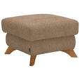 HOCKER Bouclé Hellbraun  - Hellbraun/Eichefarben, MODERN, Holz/Textil (65/47/65cm) - Valnatura