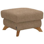HOCKER Bouclé Hellbraun  - Hellbraun/Eichefarben, MODERN, Holz/Textil (65/47/65cm) - Valnatura