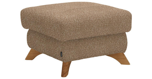 HOCKER Bouclé Hellbraun - Hellbraun/Eichefarben, MODERN, Holz/Textil (65/47/65cm) - Valnatura