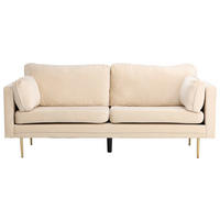 2-SITS SOFFA i metall, textil guldfärgad, beige  - beige/guldfärgad, Design, metall/textil (203/84/90cm) - Livetastic