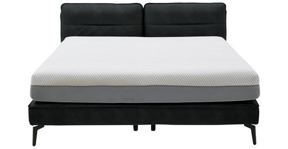 BOXSPRINGBETT 200/200 cm in Anthrazit - Anthrazit/Schwarz, Design, Textil/Metall (200/200cm) - Johann Jakob