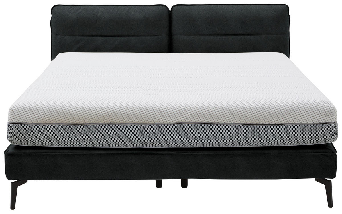 BOXSPRINGBETT 200/200 cm  in Anthrazit  - Anthrazit/Schwarz, Design, Textil/Metall (200/200cm) - Johann Jakob