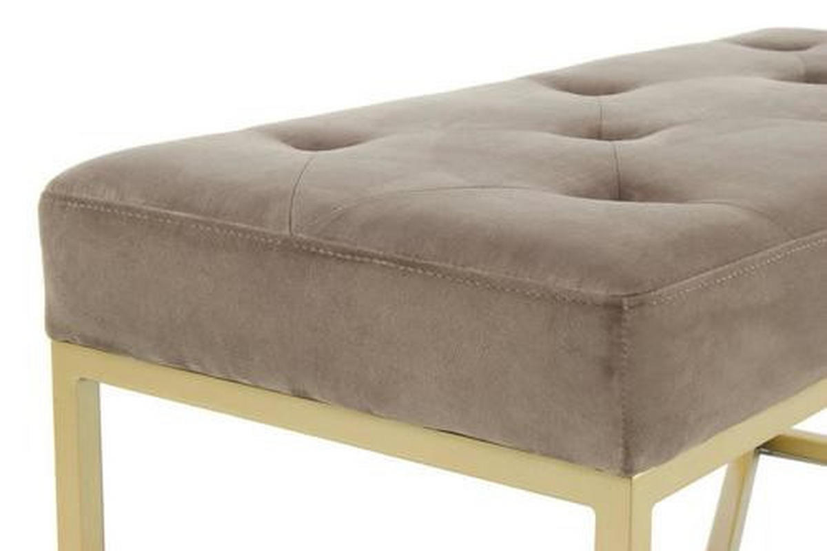 TABURETOVÁ LAVICE, kov, plast, textil, kompozitní dřevo, 90/40/40 cm - barvy zlata/šedohnědá, Basics, kov/kompozitní dřevo (90/40/40cm)