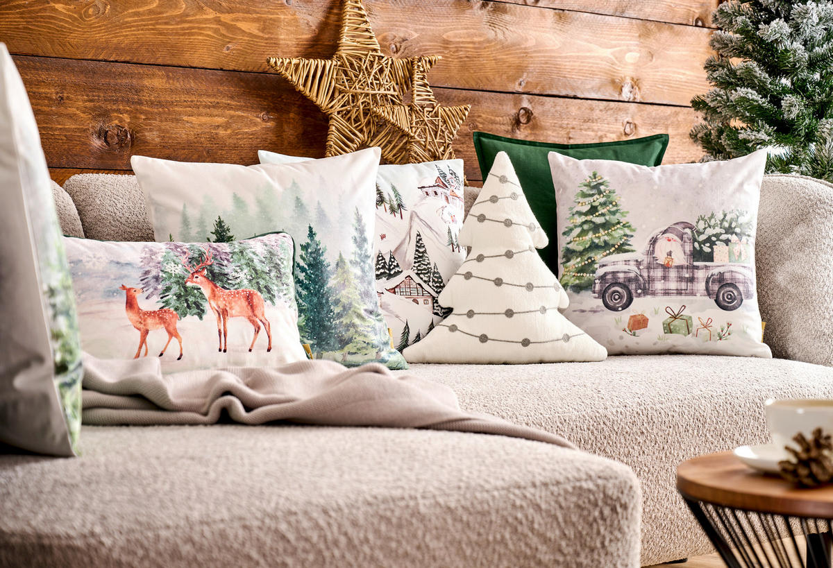 KISSENHÜLLE Festive Getaway 45/45 cm  - Multicolor, KONVENTIONELL, Textil (45/45cm) - X-Mas