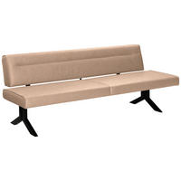 SITZBANK in Metall, Textil Beige  - Beige/Schwarz, Konventionell, Textil/Metall (220/87/70-86cm) - Moderano