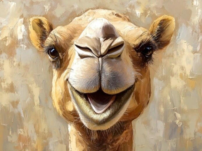 Euroart Leinwandbild Smiling Camel Mehrfarbig 60x80 cm