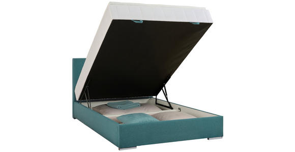 BOXBETT 140/200 cm  in Petrol  - Chromfarben/Petrol, KONVENTIONELL, Kunststoff/Textil (140/200cm) - Carryhome
