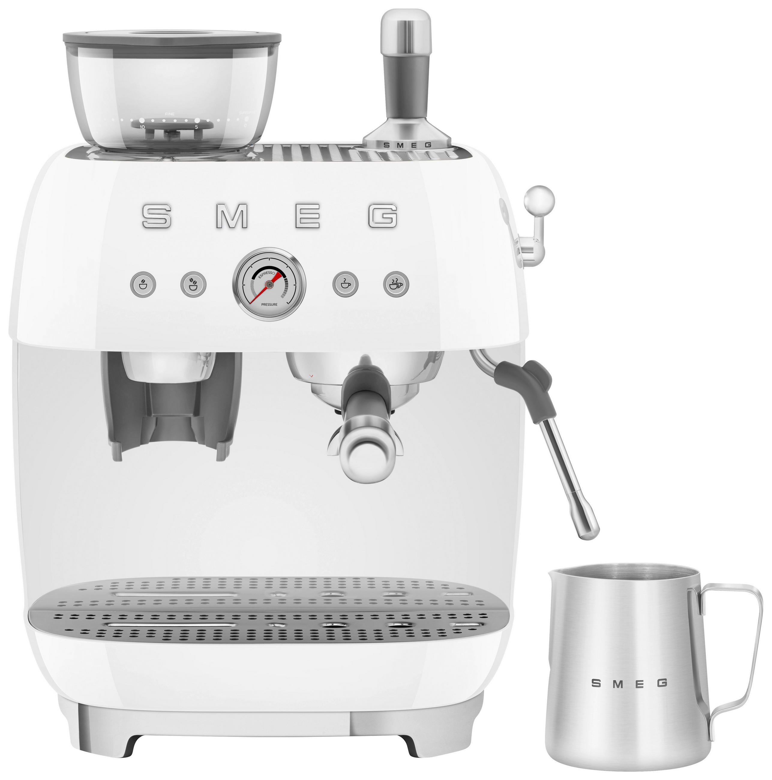 ESPRESSOMASCHINE  - Weiss, Basics, Metall (33.4/44.3/34cm) - SMEG