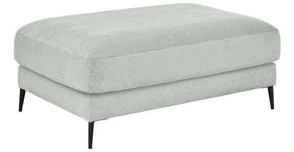 HOCKER Feincord Hellgrau  - Hellgrau/Schwarz, Design, Textil/Metall (120/43/90cm) - Dieter Knoll