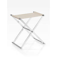 KLAPPHOCKER in Textil, Metall Beige, Chromfarben  - Chromfarben/Beige, Design, Textil/Metall (34,5/45/45cm) - Joop!