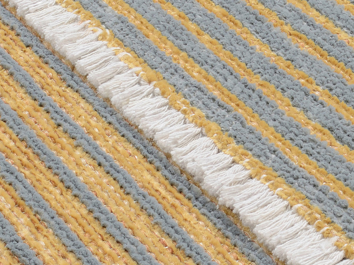 FLACHWEBETEPPICH 65/130 cm Grau, Goldfarben  - Goldfarben/Grau, Design, Textil (65/130cm) - Novel