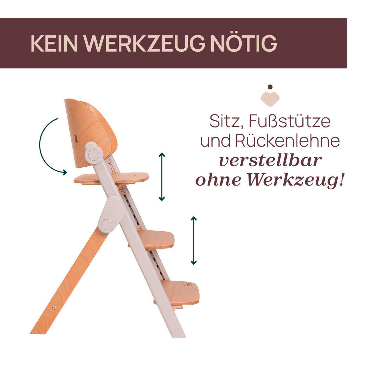 HOCHSTUHL Meraviglia Buchefarben, Hellgrau Fossil/Buche  - Buchefarben/Hellgrau, Basics, Holz/Kunststoff (44/63-83/55cm) - Chicco