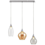 HÄNGELEUCHTE - Klar/Bernsteinfarben, Design, Glas/Metall (80/150cm) - Dieter Knoll